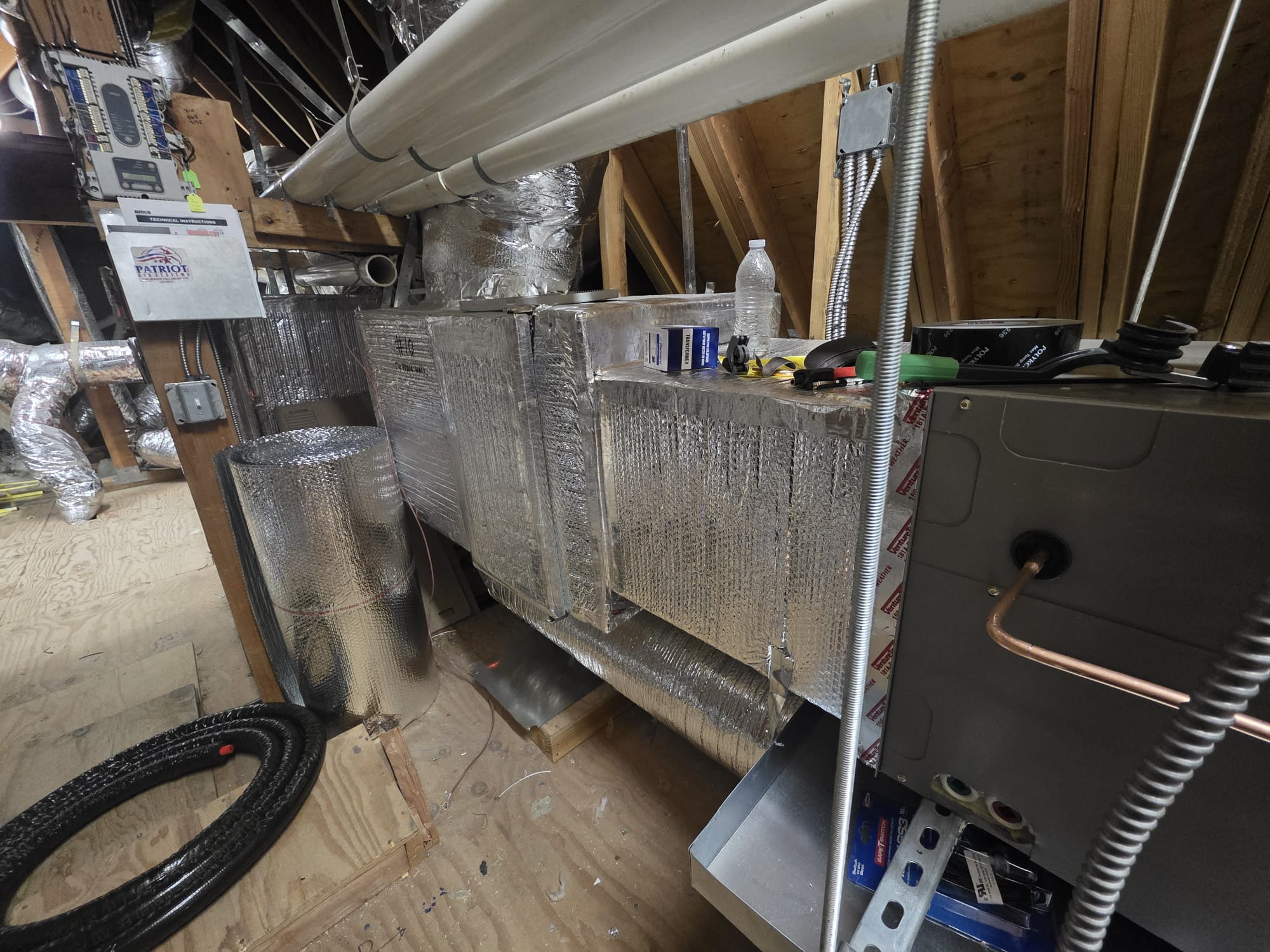 Residential air handler and ductwork opened for service